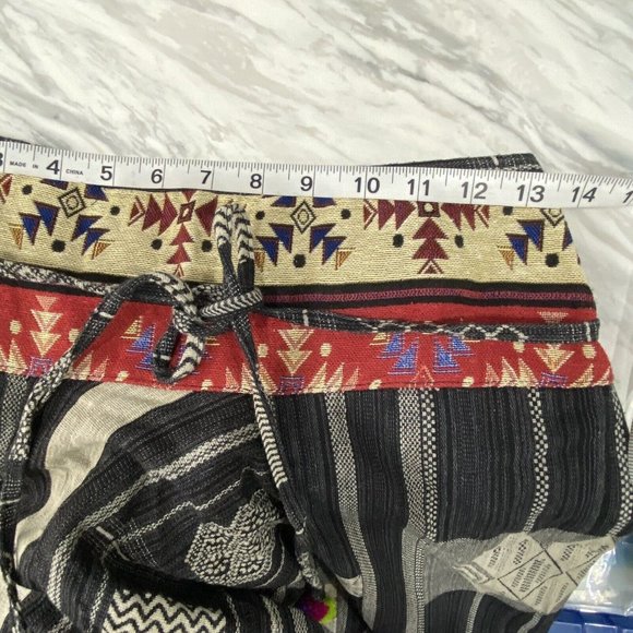 Harem Pants Thailand Motif Hippie Lagenlook Yoga Festival Boho Gypsy Hippy OS - Picture 8 of 12